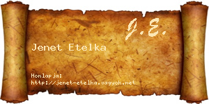 Jenet Etelka névjegykártya
